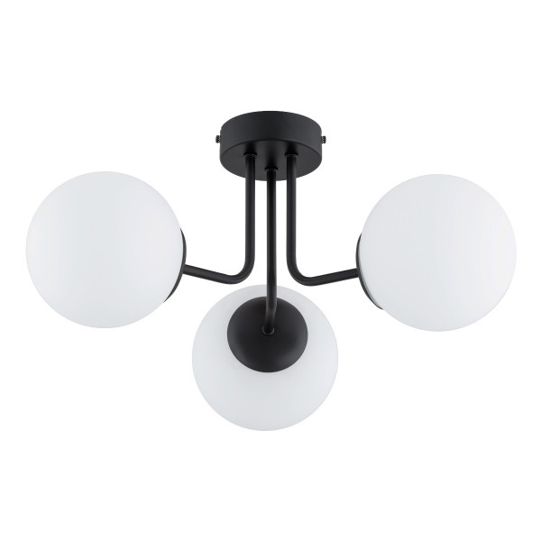 Lampa sufitowa czarno-biała PIERO 3xE14x10W wym: 25x45x45 cm Alfa
