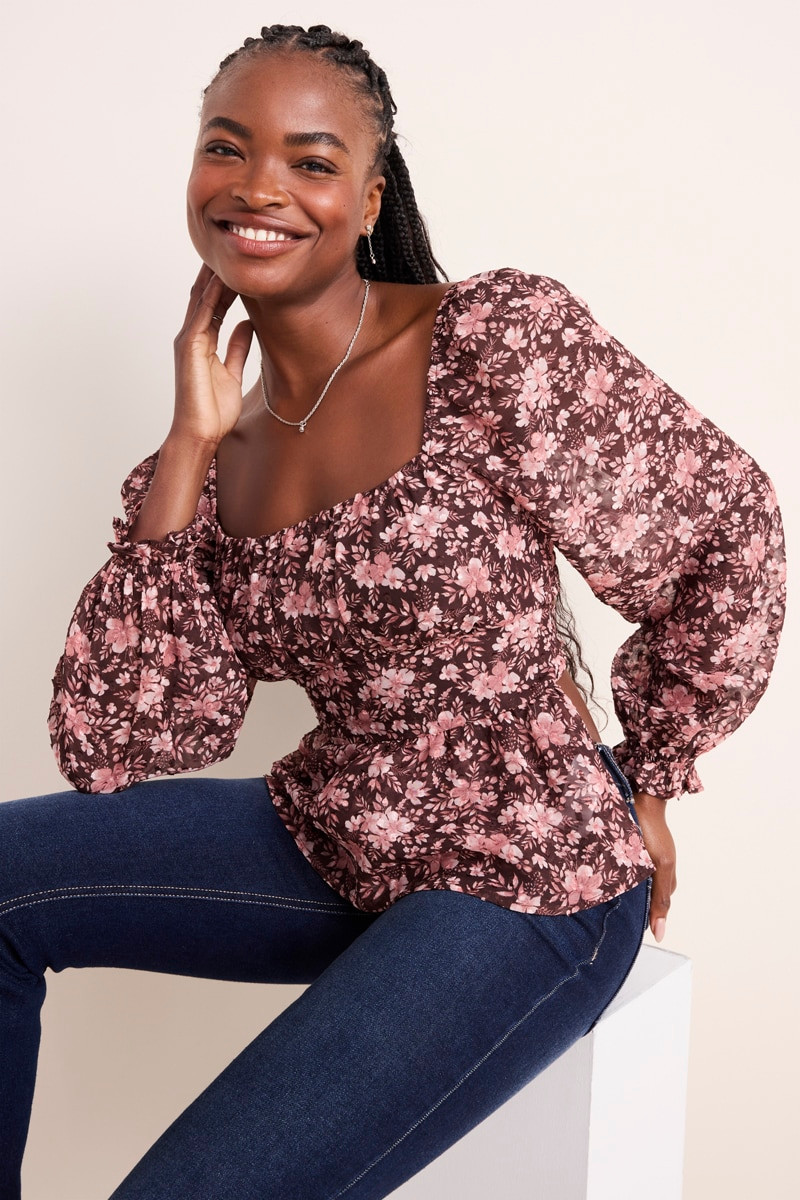 Holly Floral Tie Back Blouse