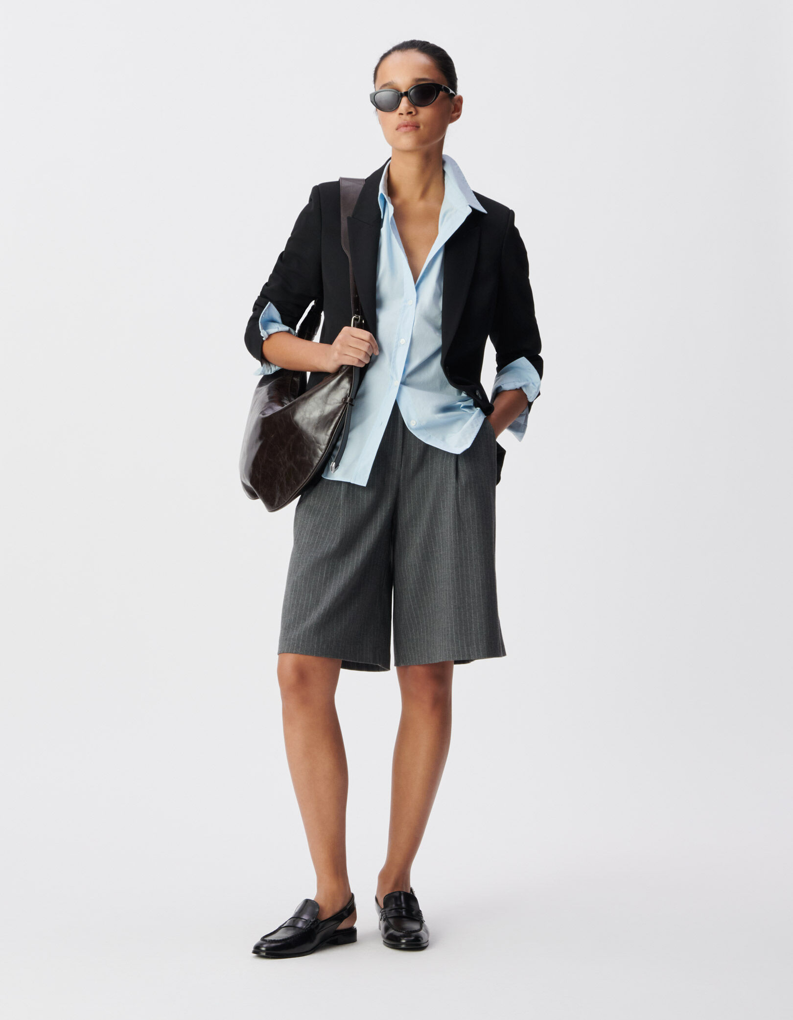 Veste de tailleur noire ajustée Femme