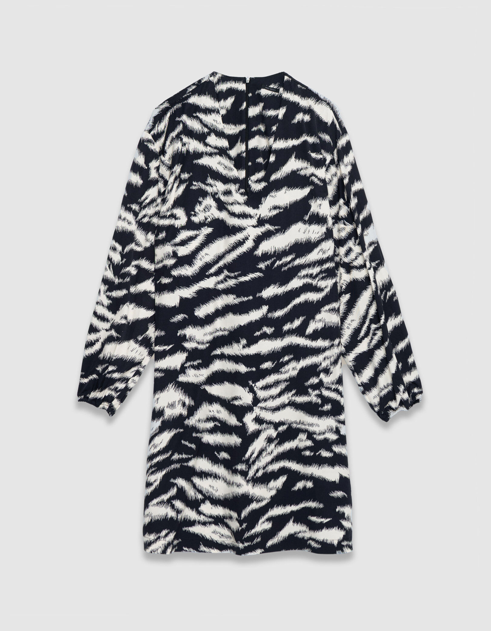 Robe noire imprimé zèbre Femme