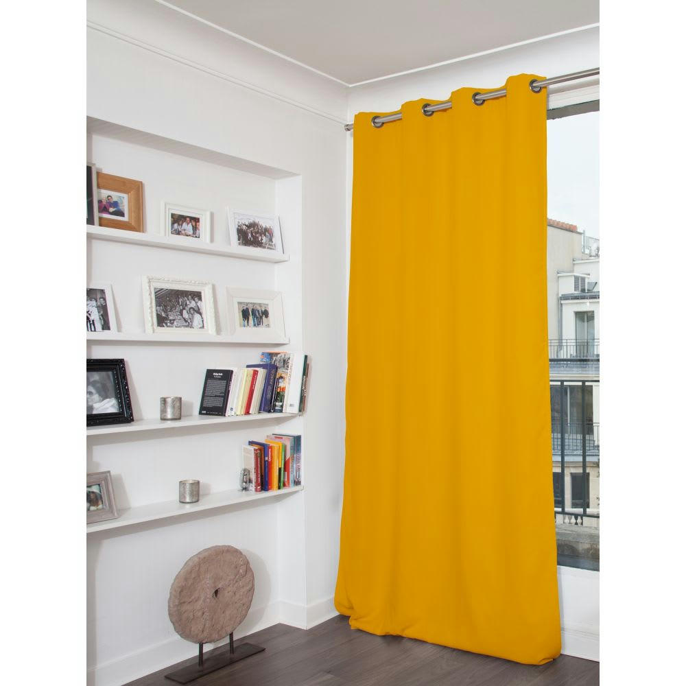 - Rideau phonique thermique occultant jaune 140x260