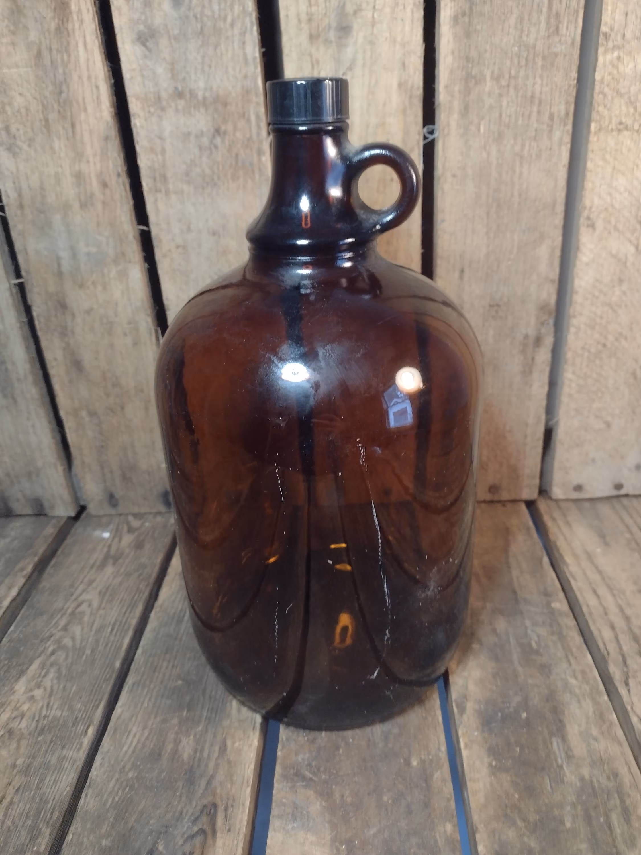 Vintage Fisher Glass Jug Bottle with Handle Screw Cap Laboratory Industrial Decor