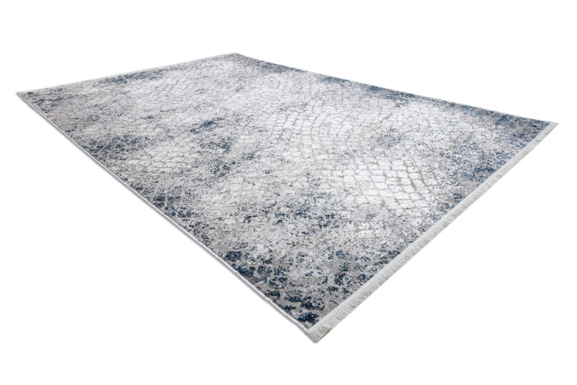 Dywan REBEC nowoczesny frędzle 51117 - dwa poziomy runa krem / 80x150 cm
