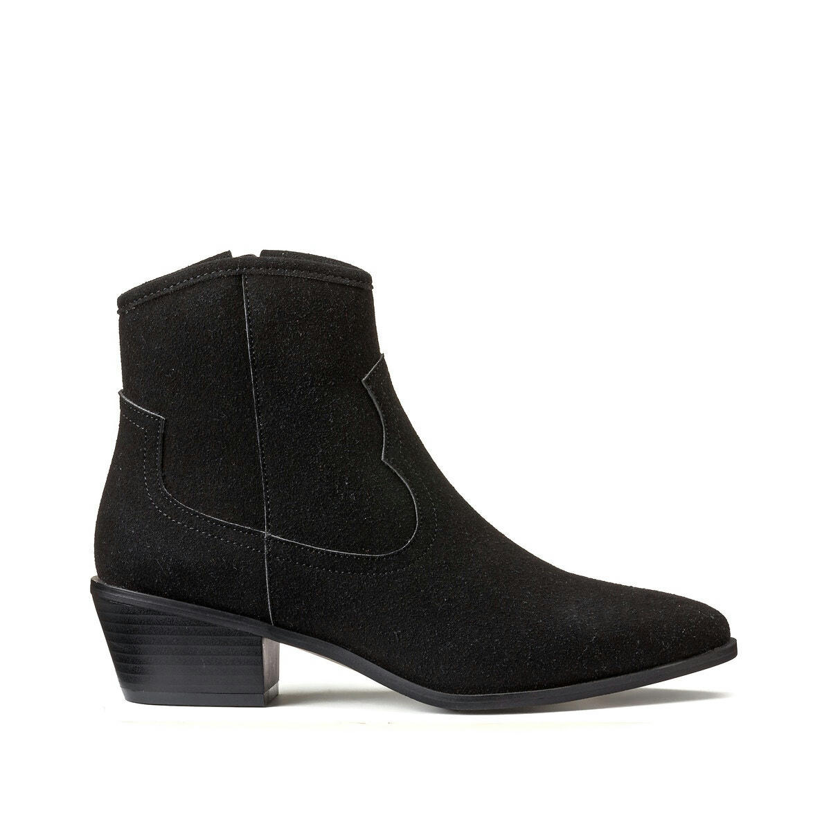 Boots santiag suédée à talon biseauté