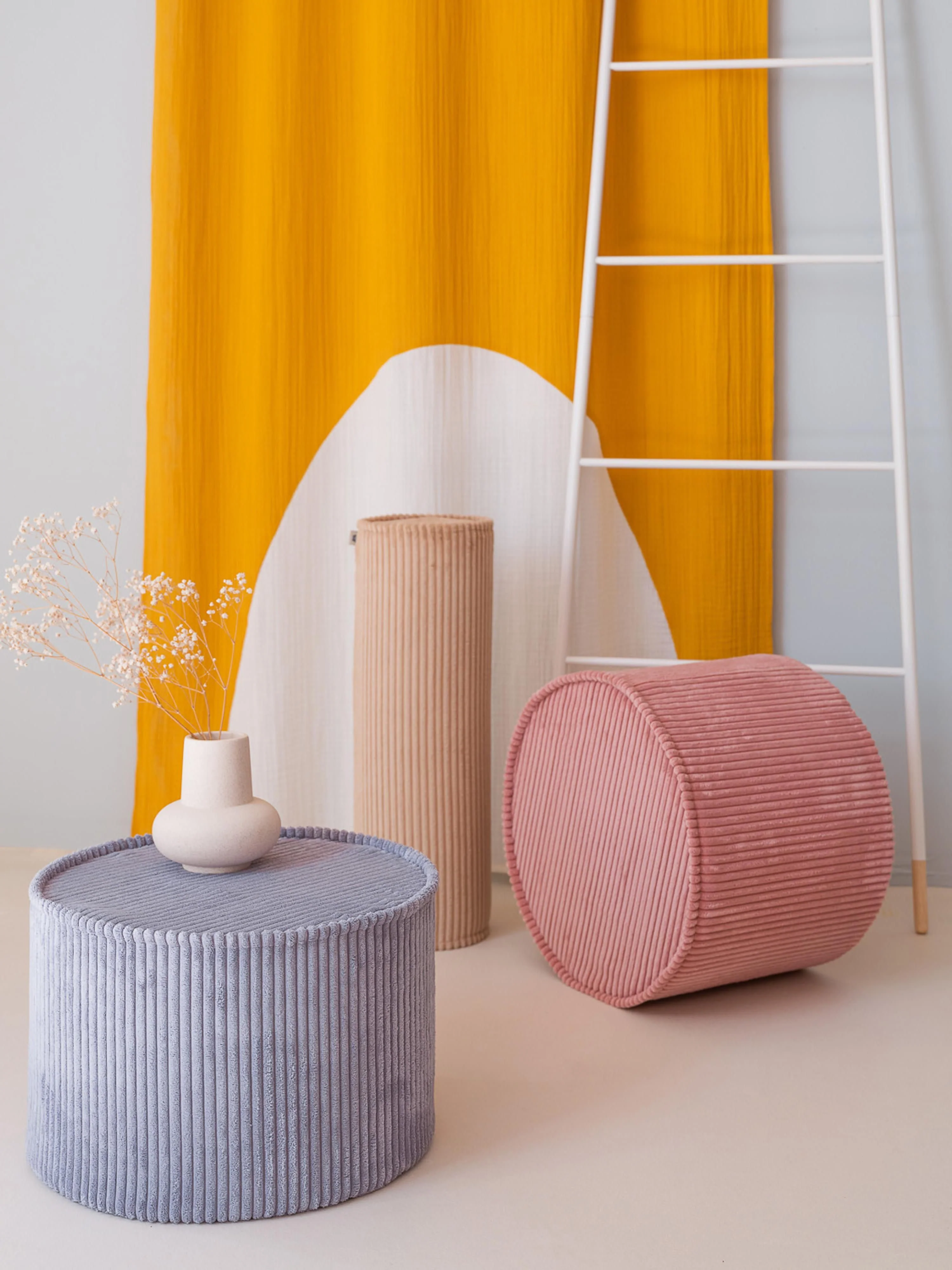 Kinder-Pouf Sugar aus Cord, Ø 40 cm