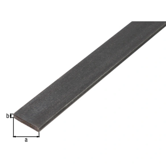 Flachstange, BxL: 10 x 1000 mm, silberfarben