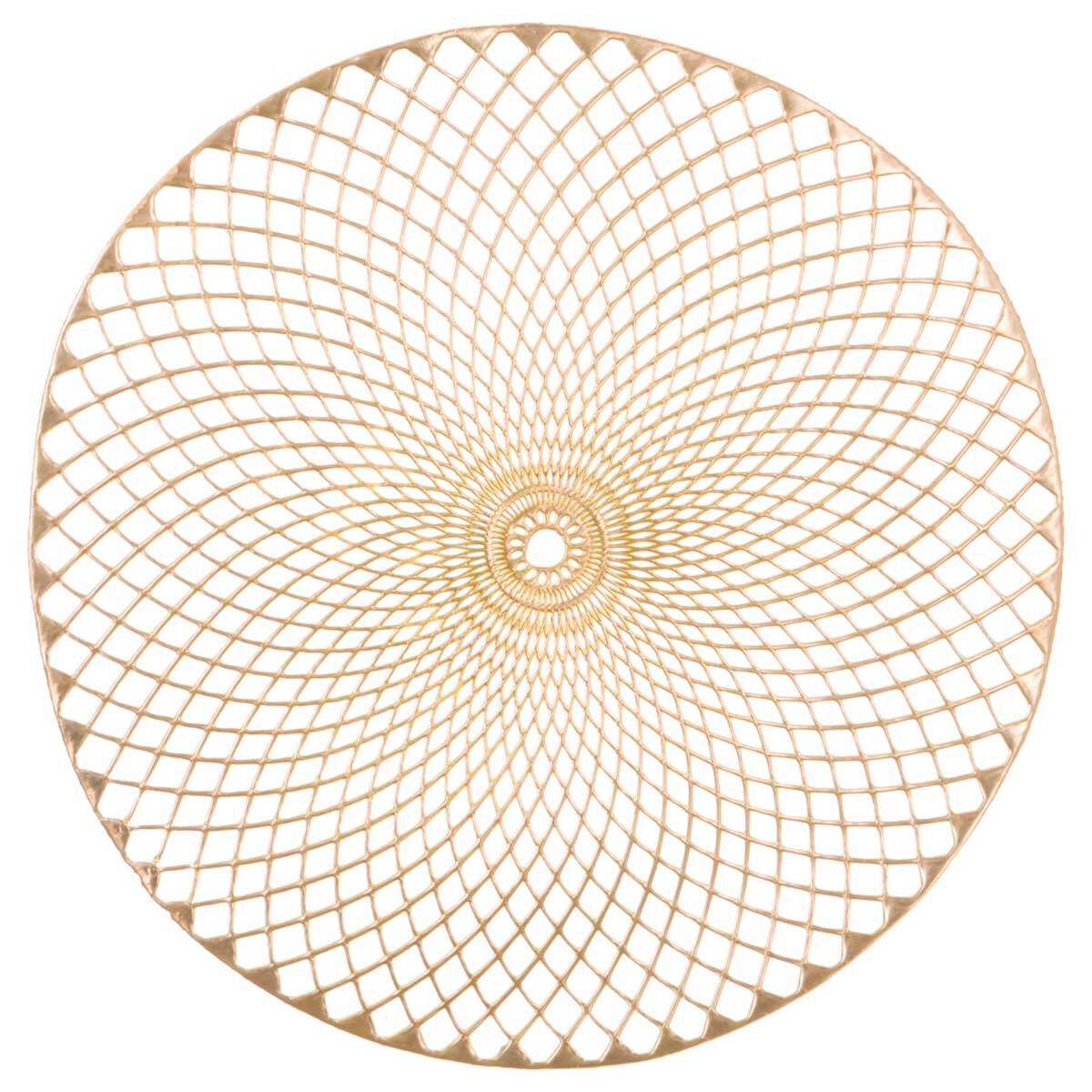 Individual De Mesa Redondo Dourado 38cm