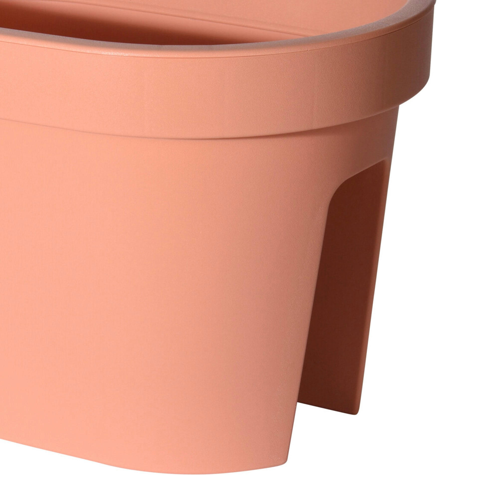 - Cache-pot de balcon en plastique effet terre-cuite 27x40x25cm