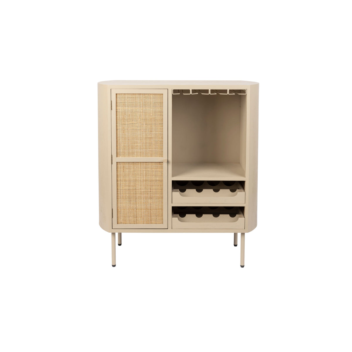 Housecraft Living Amaya Wijnkast/ Drankkast/ Barkast Laag Rotan - Beige