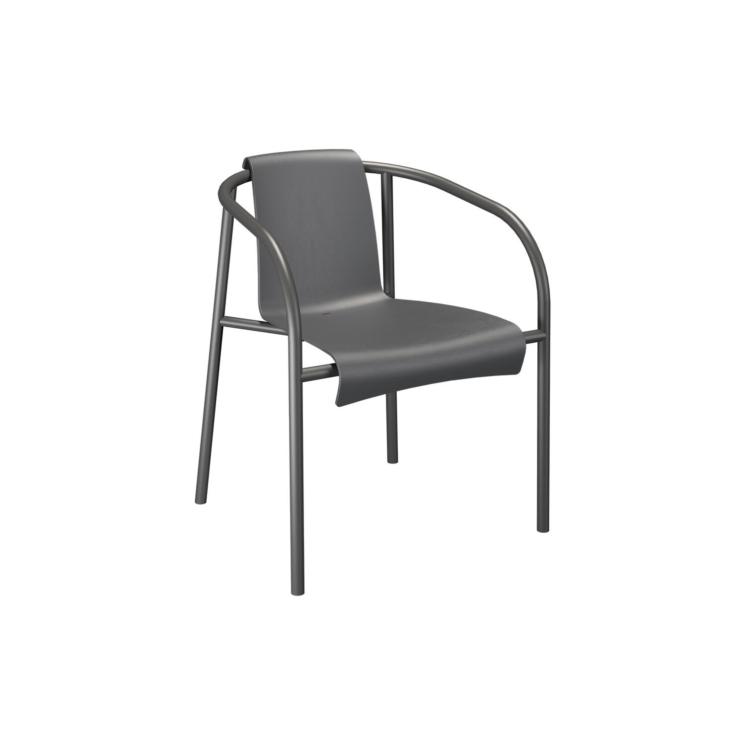 NAMI spisebordsstol med arml&aelig;n, dark grey