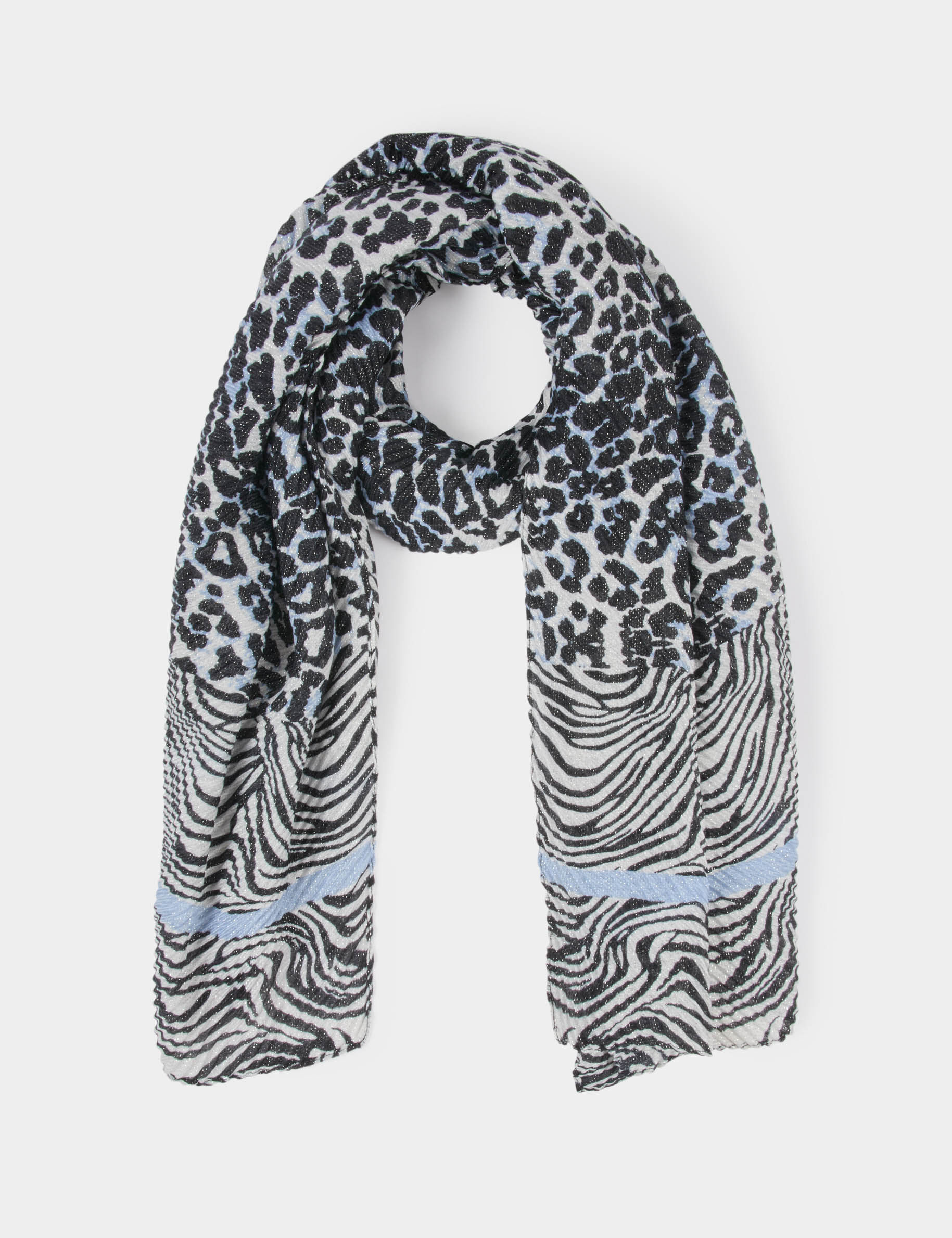 Metallic Pleated Scarf Multicolor Women