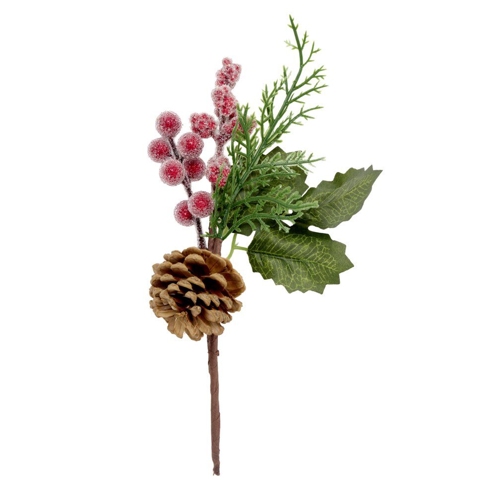 Branche de No&euml;l décorative 21cm (6 modèles)