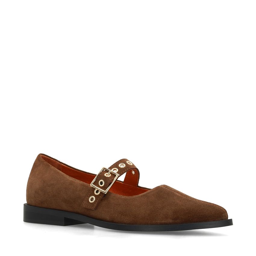 Manfield Cognac suède loafers