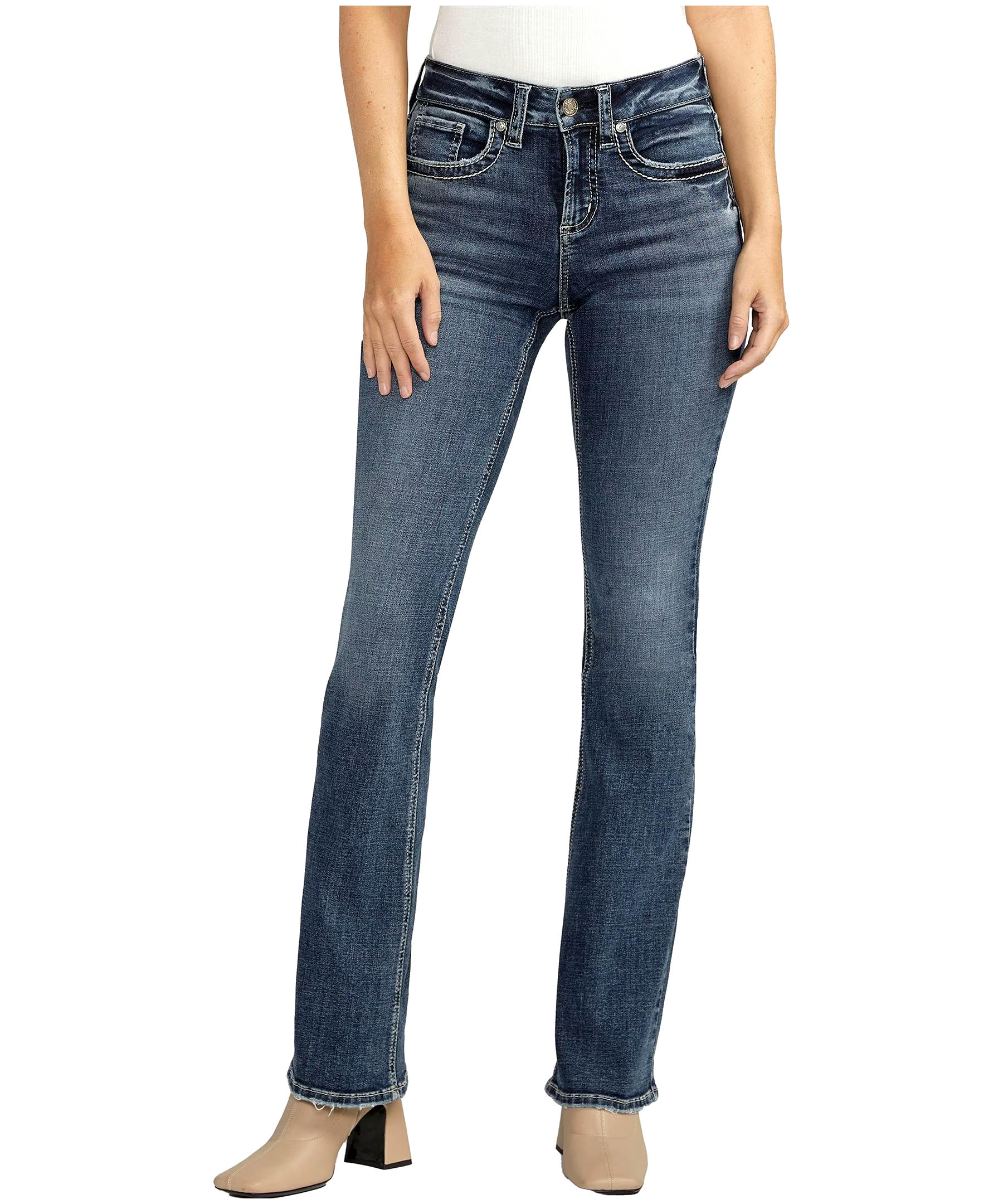 Silver Women's Suki Mid Rise Curvy Fit Bootcut Jeans