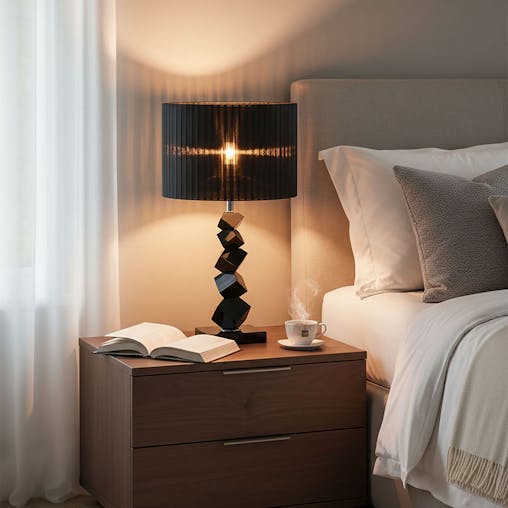 SOGA 2X 55cm Black Table Lamp with Dark Shade LED Desk Lamp