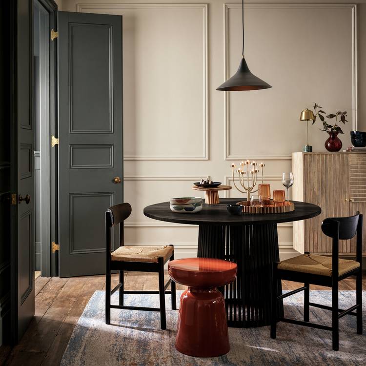 Habitat Jericho Solid Wood 4 Seater Dining Table - Black