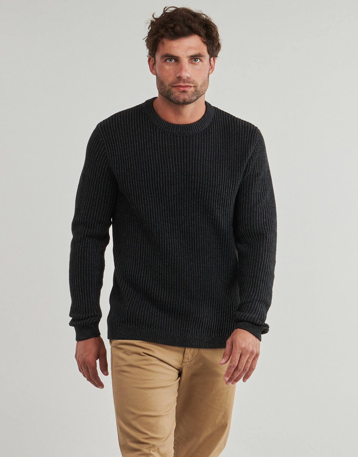 Jack & Jones - JJEDOVER KNIT CREW NECK - Black