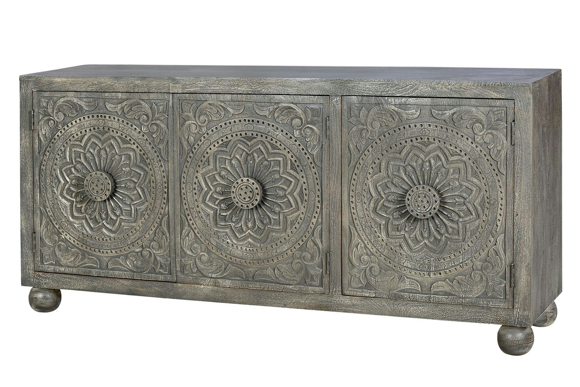 0 - Buffet en manguier gris vieilli