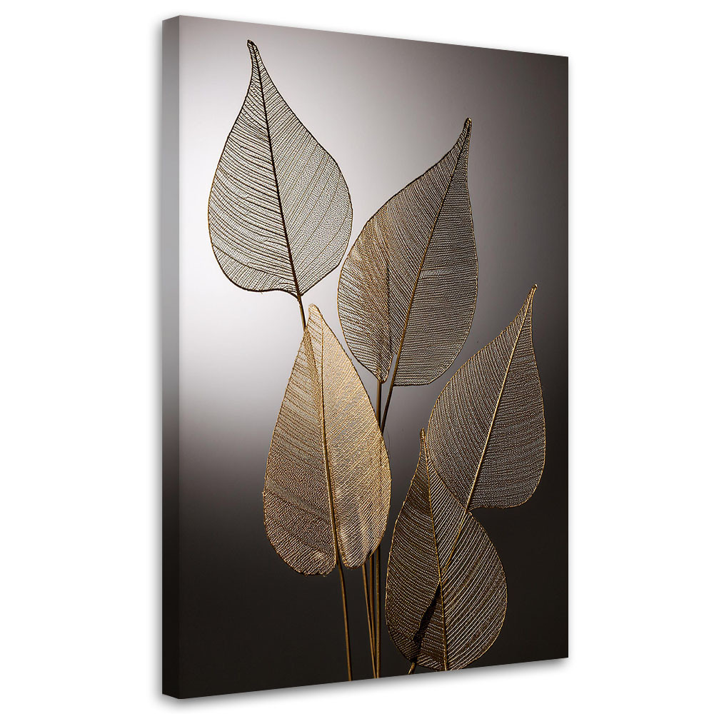 Feeby Obraz na płótnie, Złote Liście Minimalizm 40x60