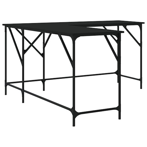 NNEVL Desk Black 149x149x75 cm Engineered Wood