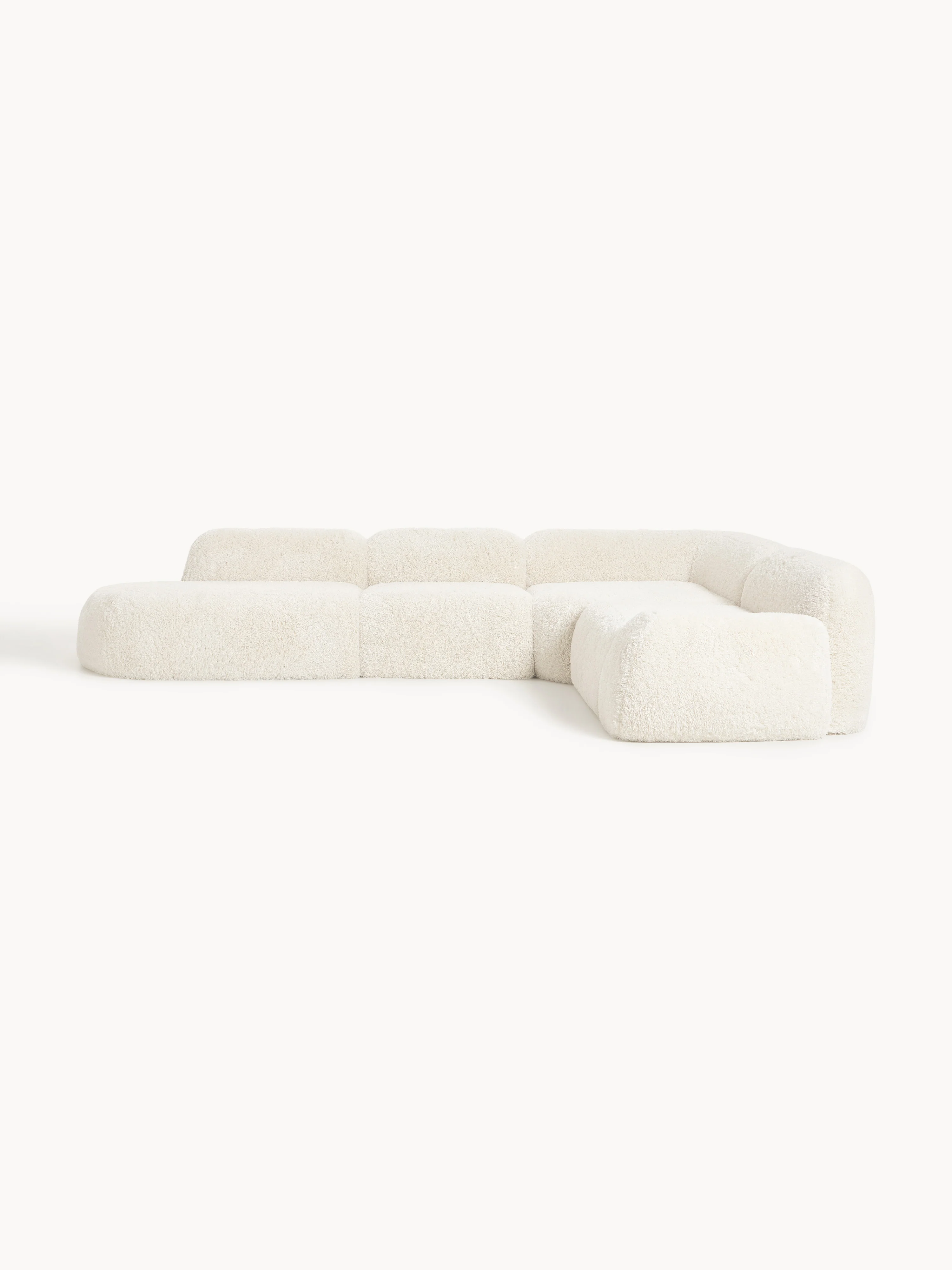 Modulares XL-Teddy-Ecksofa Wolke (4-Sitzer) mit Chaiselongue