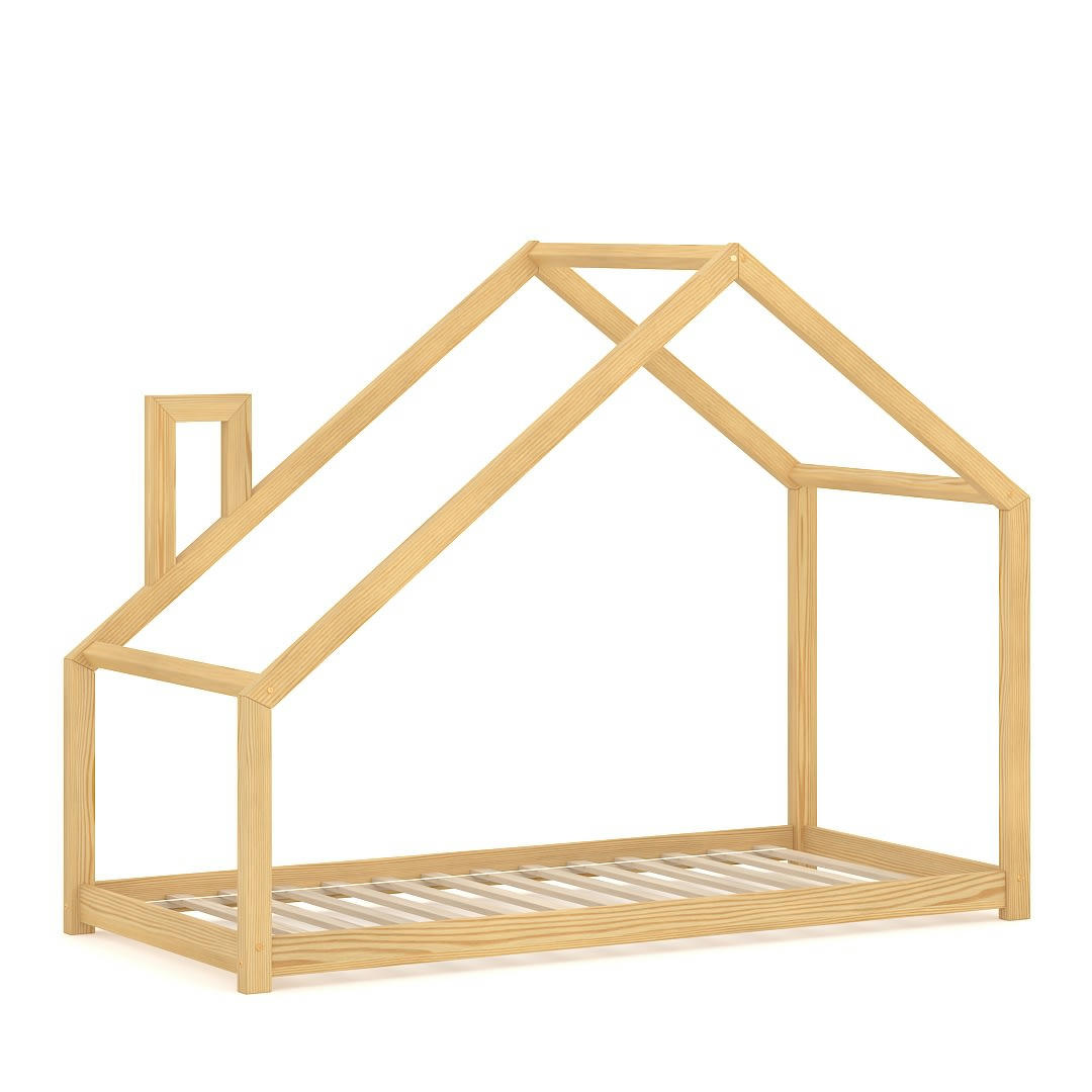 - Lit simple en pin massif 200x90 naturel