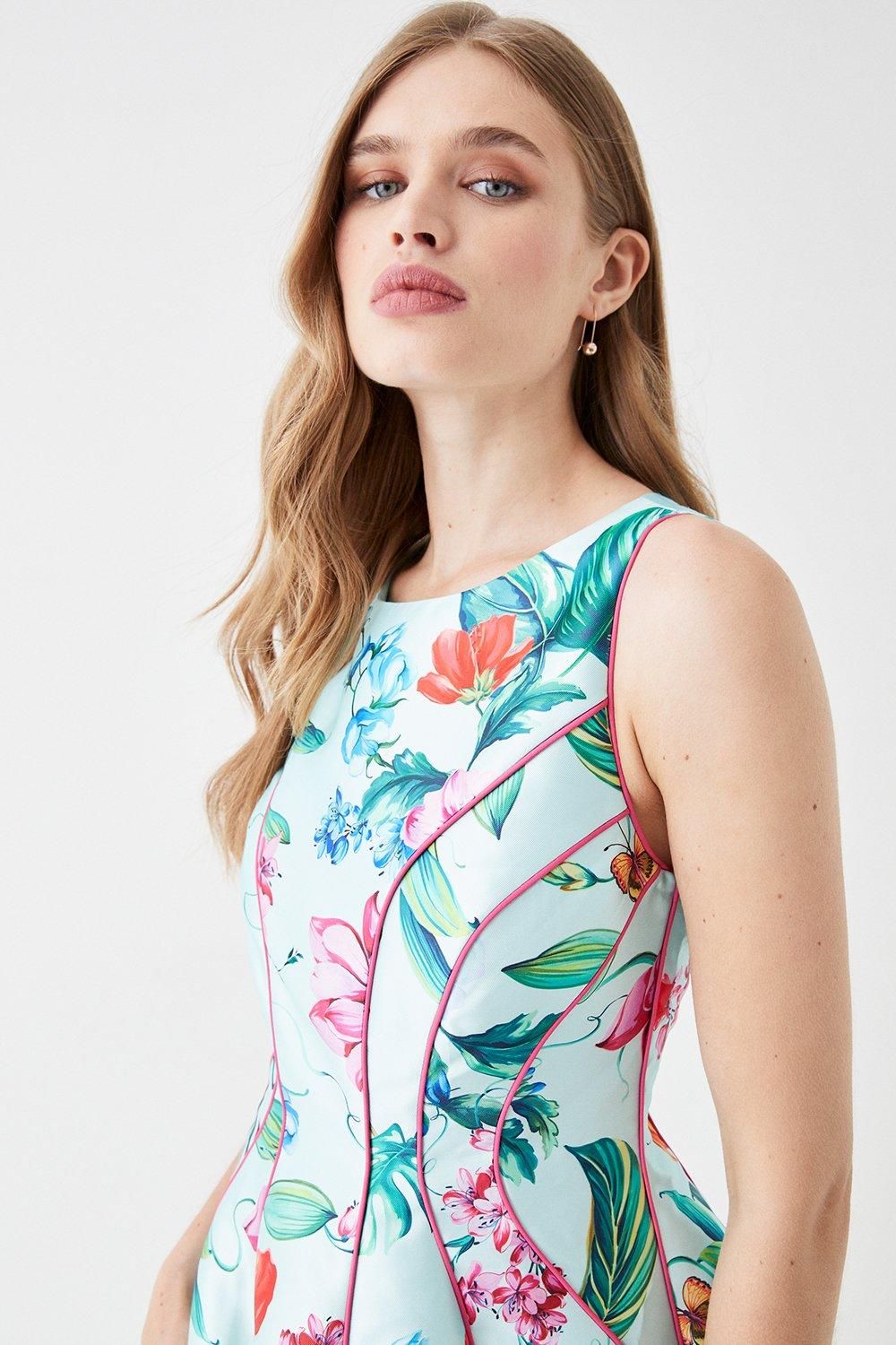 Coast Seam Detail Twill Midi Dress