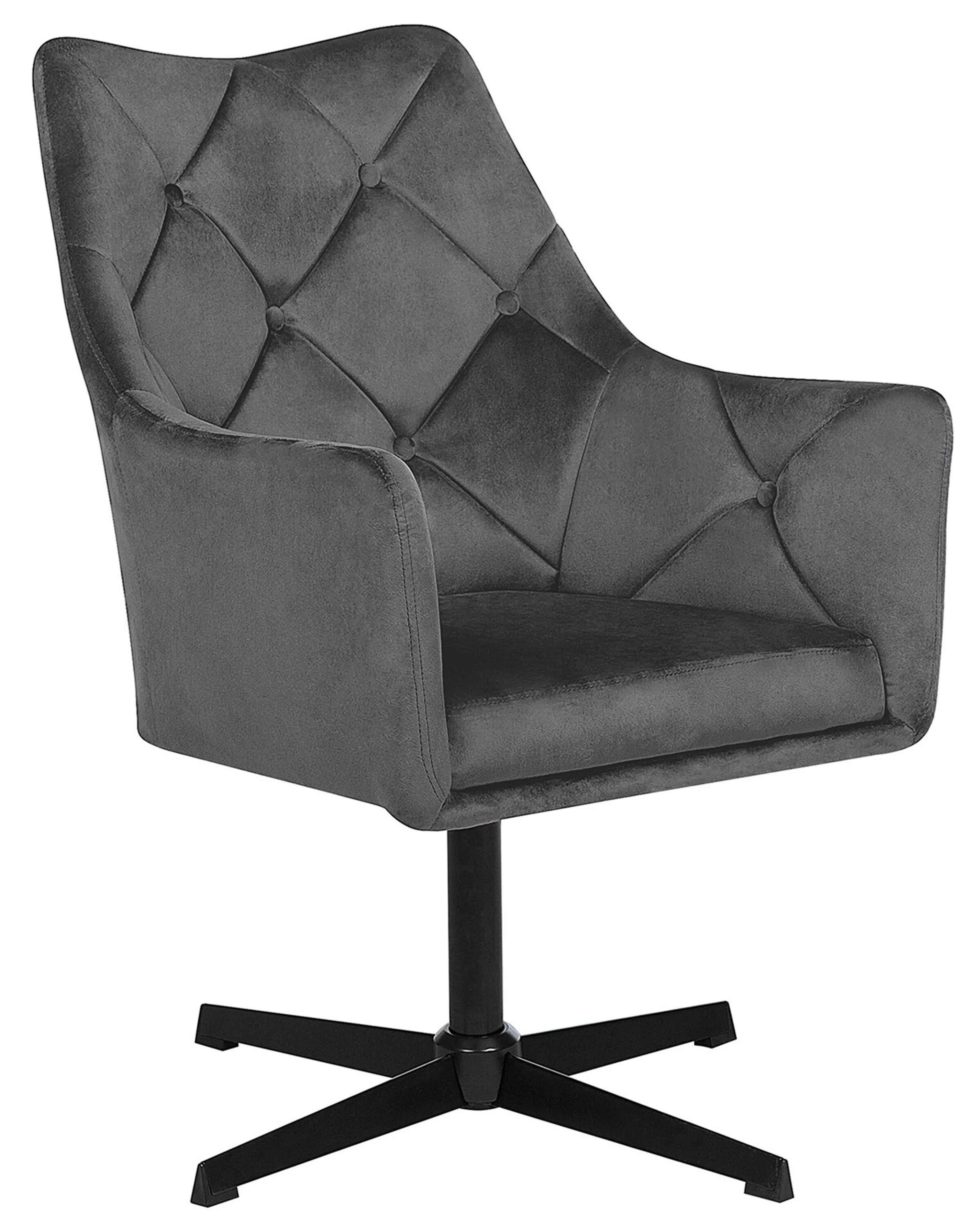 Swivel Armchair VAKSALA Velvet Dark Grey