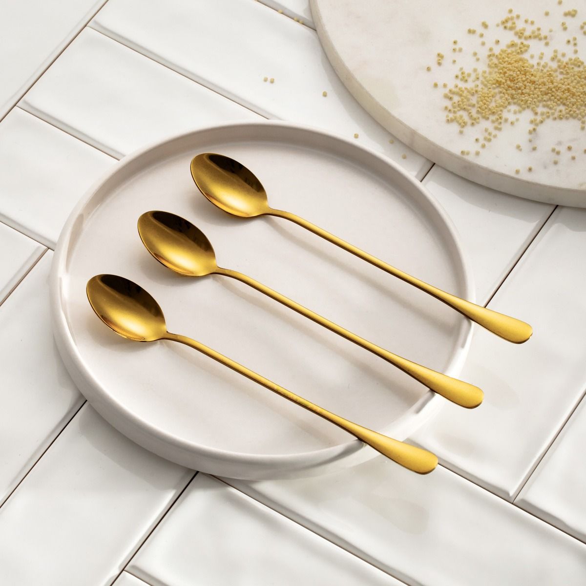 Zestaw STILO łyżeczek do latte złotych 3 szt.