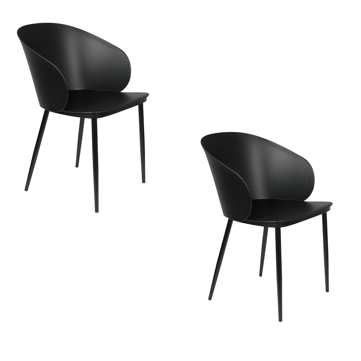 Housecraft Living Gigi Eetkamerstoelen Zwart - Set van 2