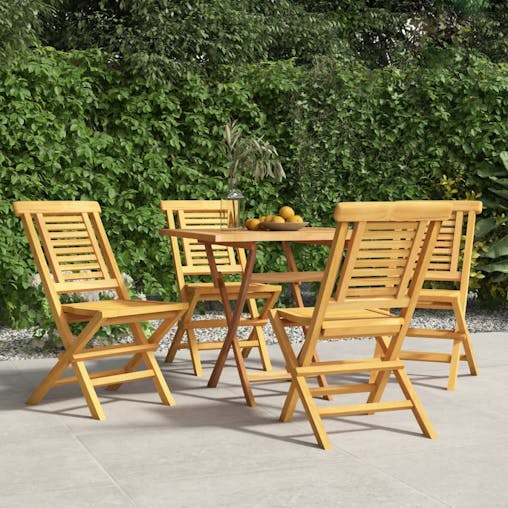 NNEVL Folding Garden Chairs 4 pcs 47x63x90 cm Solid Wood Teak