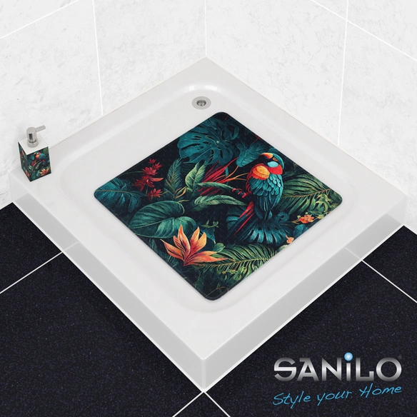 Badematte »Exotic«, 53 x 53 cm, Grün, Quadratisch