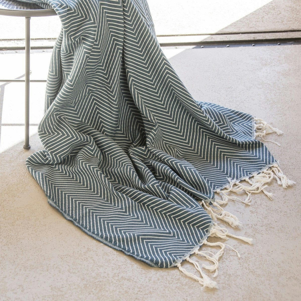 AMSTERDAM - Plaid coton  130x170 vert kaki
