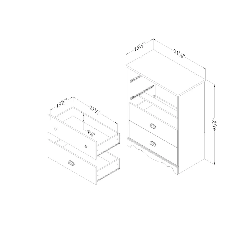 South Shore Caravell White Wash Laminate 4-Drawer Chest