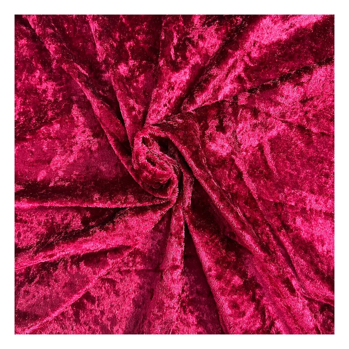 Wine Crushed Velour Fabric by the Metre