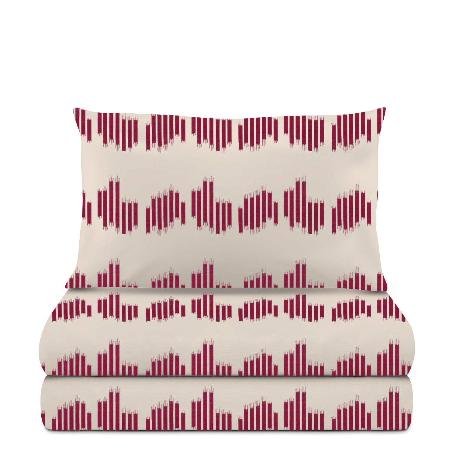 Completo letto 1 piazza e mezza cotone geometrie blordeaux