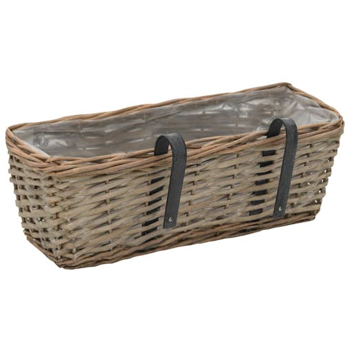 NNEVL Balcony Planter 2 pcs Wicker with PE Lining 40 cm