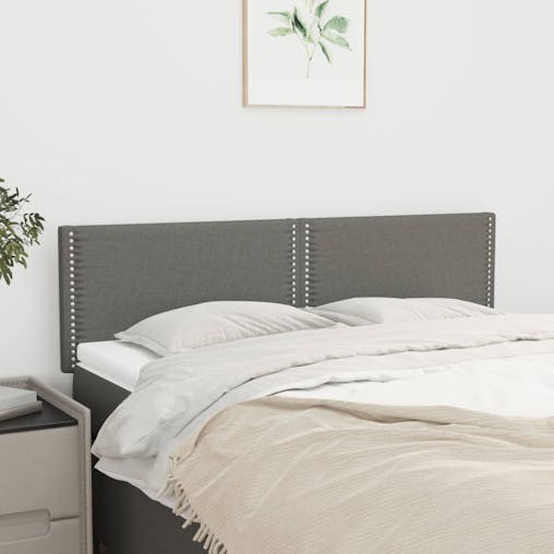 NNEVL Headboards 2 pcs Dark Grey 72x5x78/88 cm Fabric