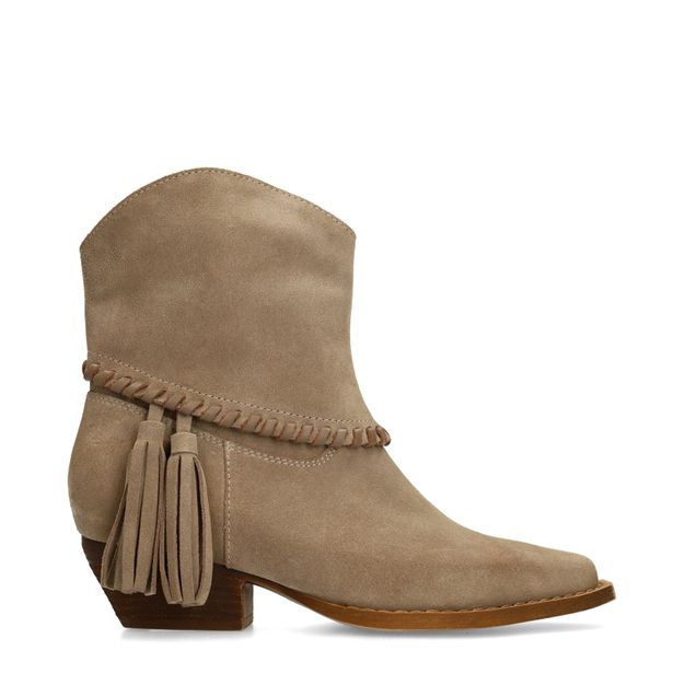Beige leren western laarsjes