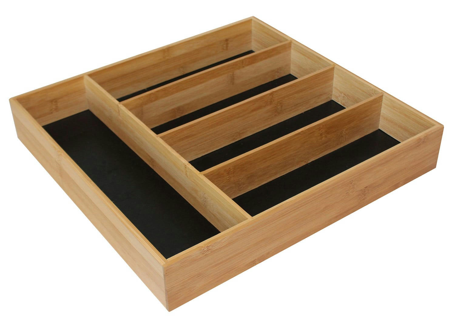 - Range-couverts avec 5 compartiments en bambou 39x41x7cm