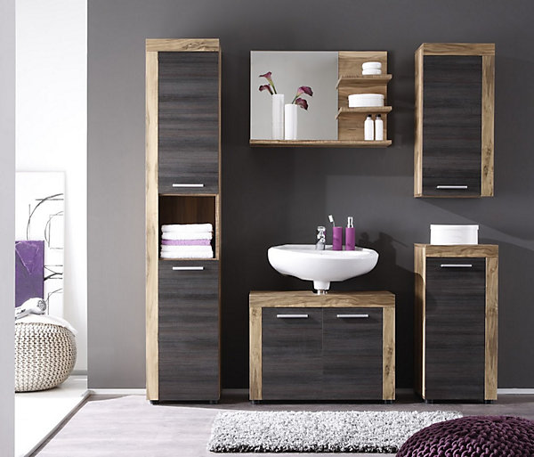 Ensemble Salle de bain PUKET 72 x 56 x 34 cm - Gris foncé