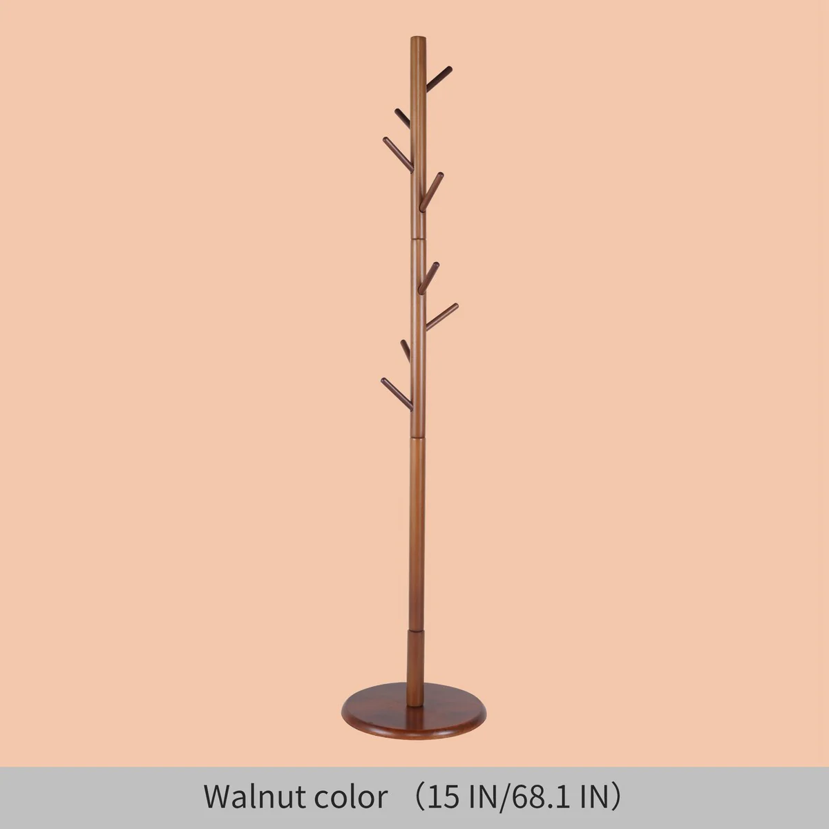 Wooden Tree Coat Rack Stand Adjustable Sizes Free Standing Coat Rack