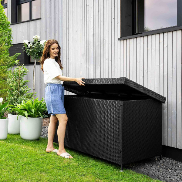 Skrzynia ogrodowa schowek Belia 870 L czarna