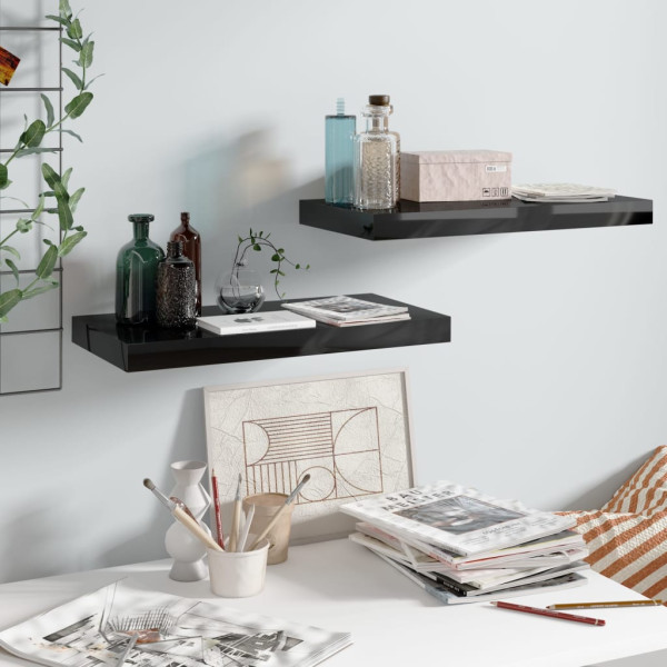 Półka ścienna Czarny 50 x 23 x 3.8 cm MDF vidaXL