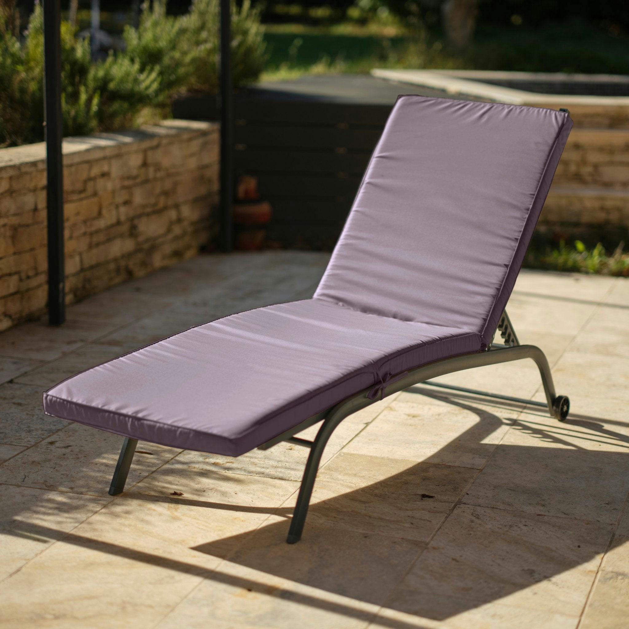 - Coussin pour transat déhoussable 185x55x4cm gris carbone