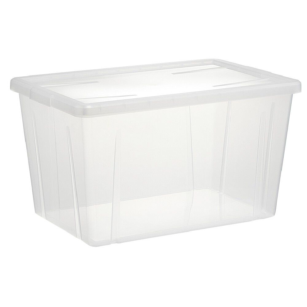 BoÎte de rangement transparente avec couvercle 54L