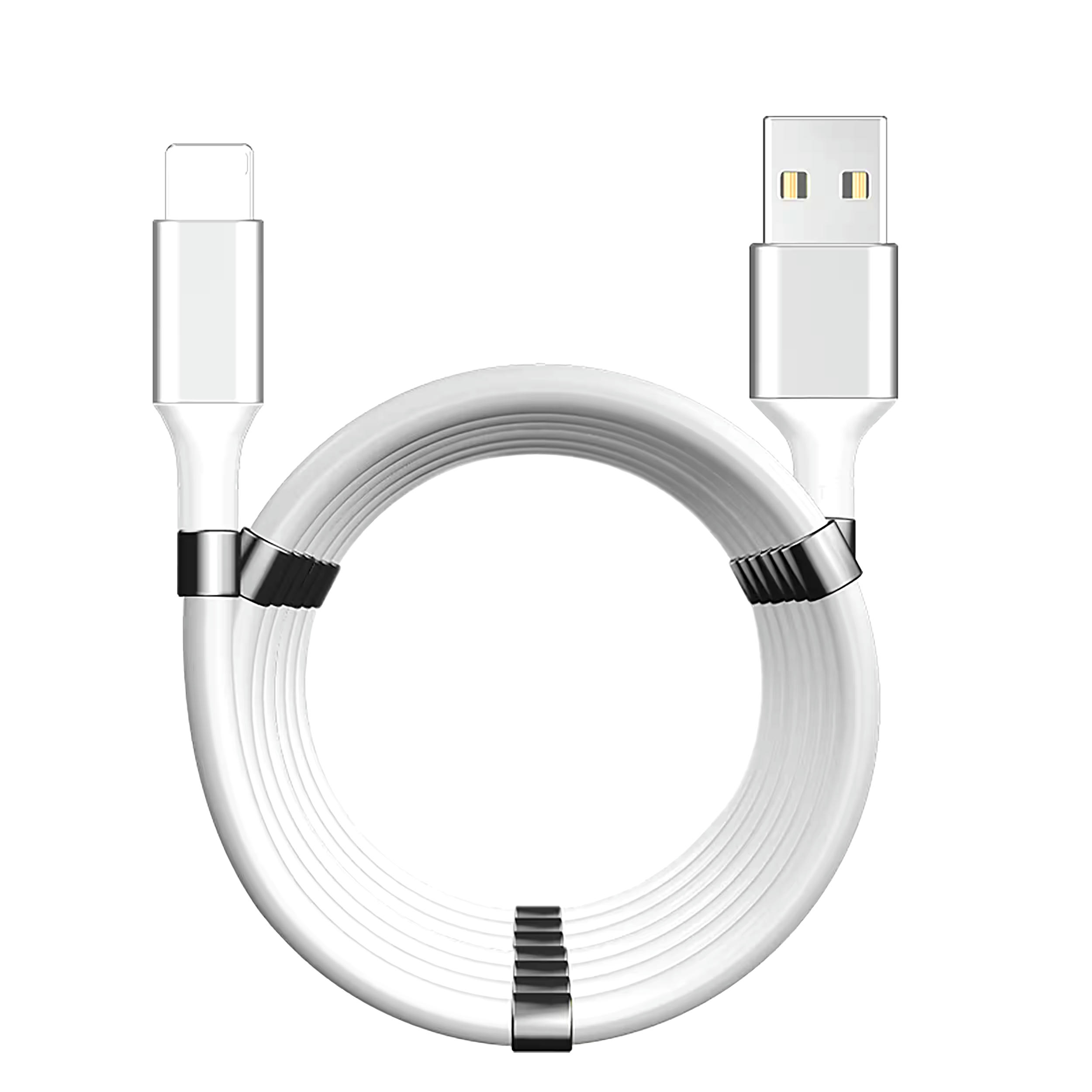 Anex Monkey Magnetic Lightning Charger Cable, Compatible with Apple Devices, White, 6-ft
