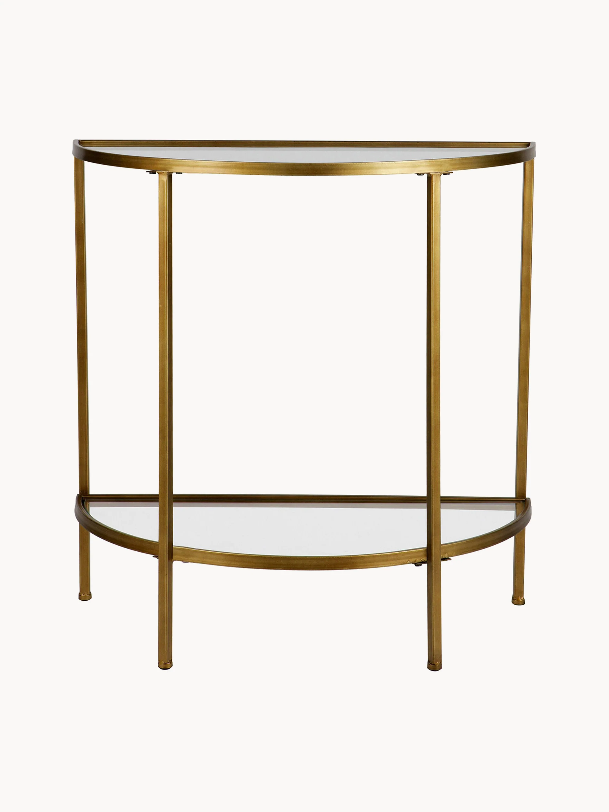 Halbrunde Glas-Konsole Goddess mit Antik-Finish