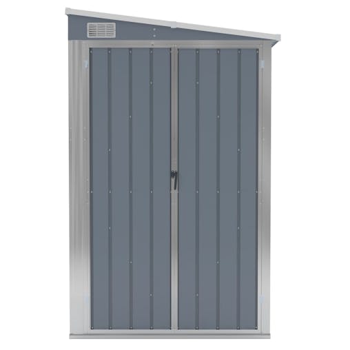 NNEVL Wall-mounted Garden Shed Grey 118x382x178 cm Galvanised Steel