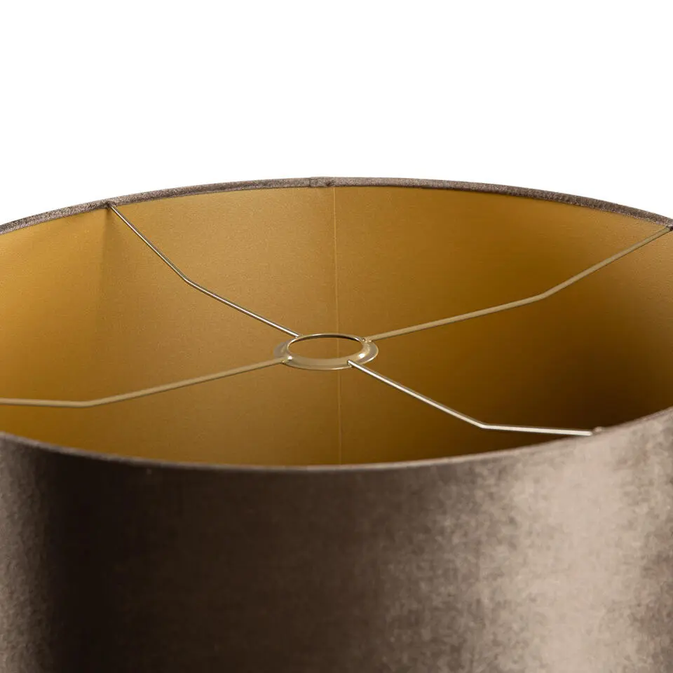 Qazqa rond cilinder velours bruin